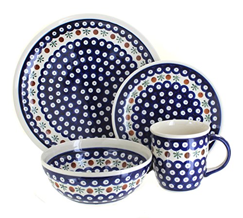 Polish Pottery Nature 4-Piece Dinner Set