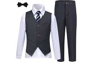 LOPEN STU Boys Suits Slim Fit Toddler Tuxedo Suit Set for Teen Boys Communion Dress Clothes Kids Wedding Ring Bearer Outfit