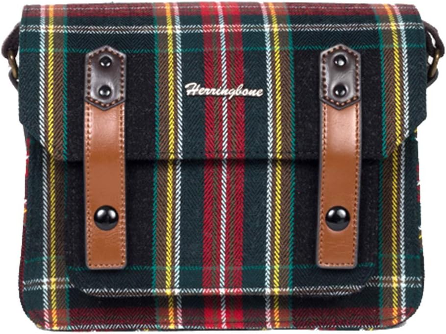 Herringbone Camera Bag Canvas Shoulder Bag DSLR Case Messenger Bag Shockproof insert SLR Gadget Bag for Nikon Sony Canon Olympus Papas Pocket Mini H0783 Checkred