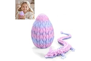 3D Printed Dragon Egg, Articulated 3D Dragons Toys for Kids 5-7,8-12, Fidget Toy, Crystal Dragon Figurine for Home Office Car