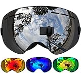 ZIONOR® Lagopus 13Mini Kids Snowmobile Snowboard Skate Ski Goggles with 100% UV Protection Anti-fog Detachable Wide Angle Double Panoramic Lens for Youth