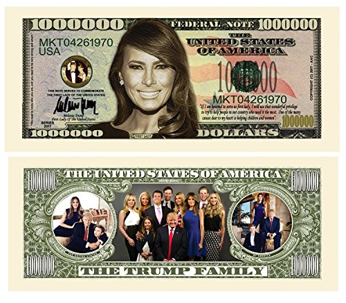 Donald Trump 45th President Collectors 8 Bill Set: Commander In Chief Bill, 2016 Presidential, 2016 Victory, 2016 Trump Vs Hillary, Legacy, 2017 Inaugural, Melania Trump and Hillary For Prison Note - Thumbnail 5