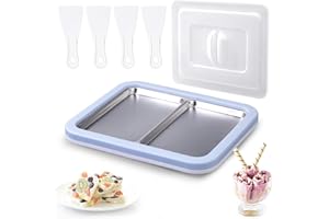 Climafusion Rolled Ice Cream Maker, Dual Trays Instant Ice Cream Maker, Food-Grade Homemade Frozen Yogurt Maker for Kids & Fa