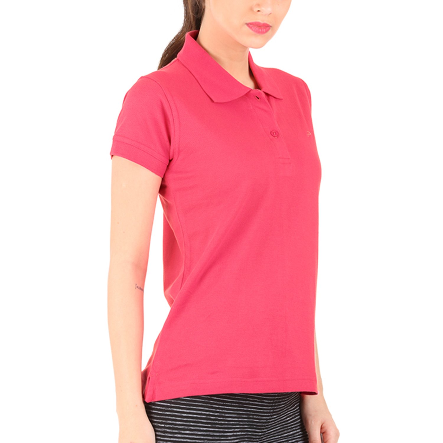 polo nation women's cotton polo t-shirt (pink)