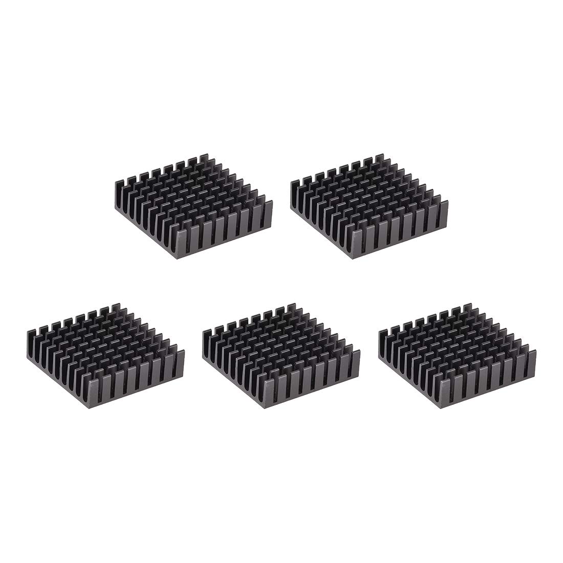 sourcing map Electronic Radiators Heatsink for MOS GPU IC Chip Black 35 x 35 x 10 mm 5pcs