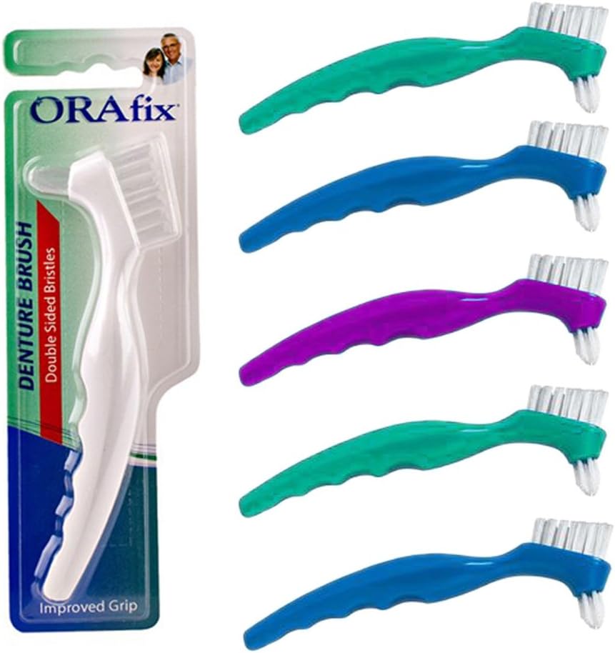 Set of 6 Orafix Double Sided Denture Brushes: Health & Personal Care
