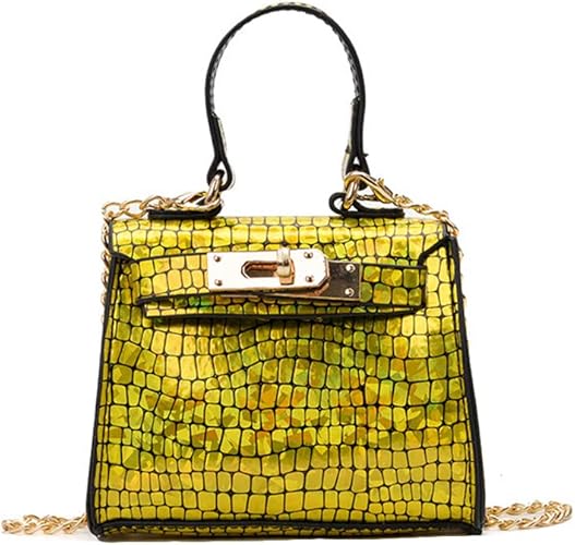 Amazon キッズ ショルダー ショルダーバッグ 2way 女の子チェーンバッグ ハンドバッグ キラキラ スパンコール ポシェット キッズバッグ 斜め掛け 大人っぽい 通学 遠足 お出かけ 誕生日プレゼント お嬢様 イエロー フリーサイズ Reiheikanemochi ショルダー