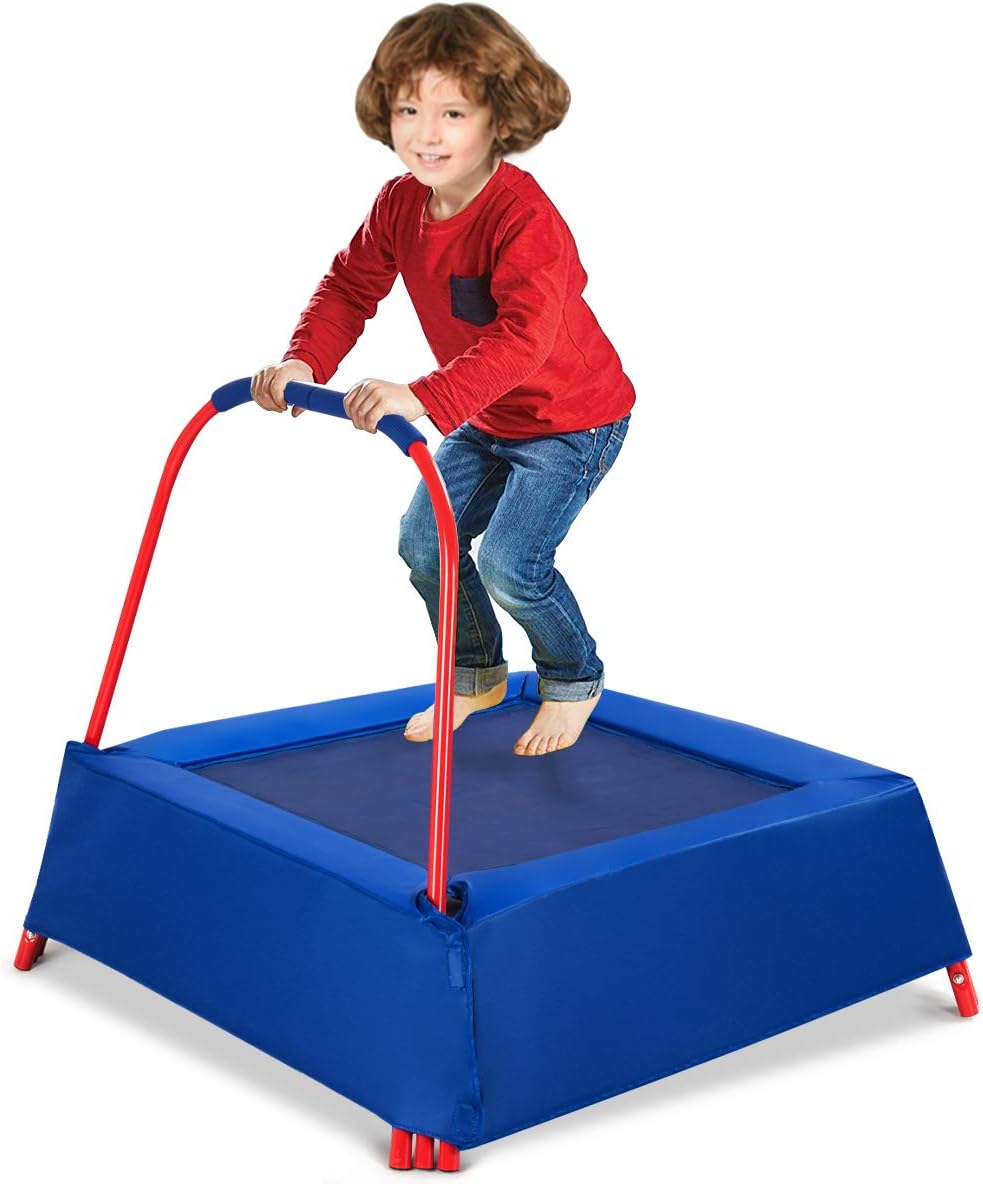 COSTWAY Kids Trampoline Upgraded 3 Steel Tubes Frame Children Mini