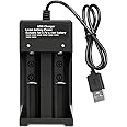 Universal Battery Charger Set, 2 Slots Battery Charger for Rechargeable Batteries Intelligent Charger for 3.7V Li-ion Batteries 10440 14500 16340 16650 14650 18350 18500 18650