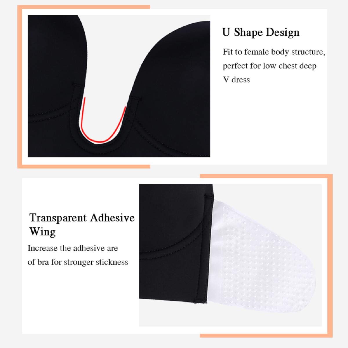 Abollria Klebe Bh Tragerloser Bh Push Up Bra Unsichtbar Bh Damen Backless Selbstklebendes Bras Ohne Bugel Adhesive Silikon Unsichtbare Rutschfest Bhs Fur Abendkleider Bekleidung Bhs