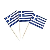 100 Pack Greece Flag Greek Toothpick