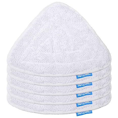 KEEPOW 5 Stück Ersatzbezug Steam Mop Pads für Vileda 100 Hot Spray Mop, Familienpackung, Weiß