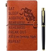 Muzuis Theater Gifts Theatre Life Leather Journal Theater Actor Actress Gifts Director Gifts Funny Gifts for Theater Kids Drama Student Graduation Birthday Christmas