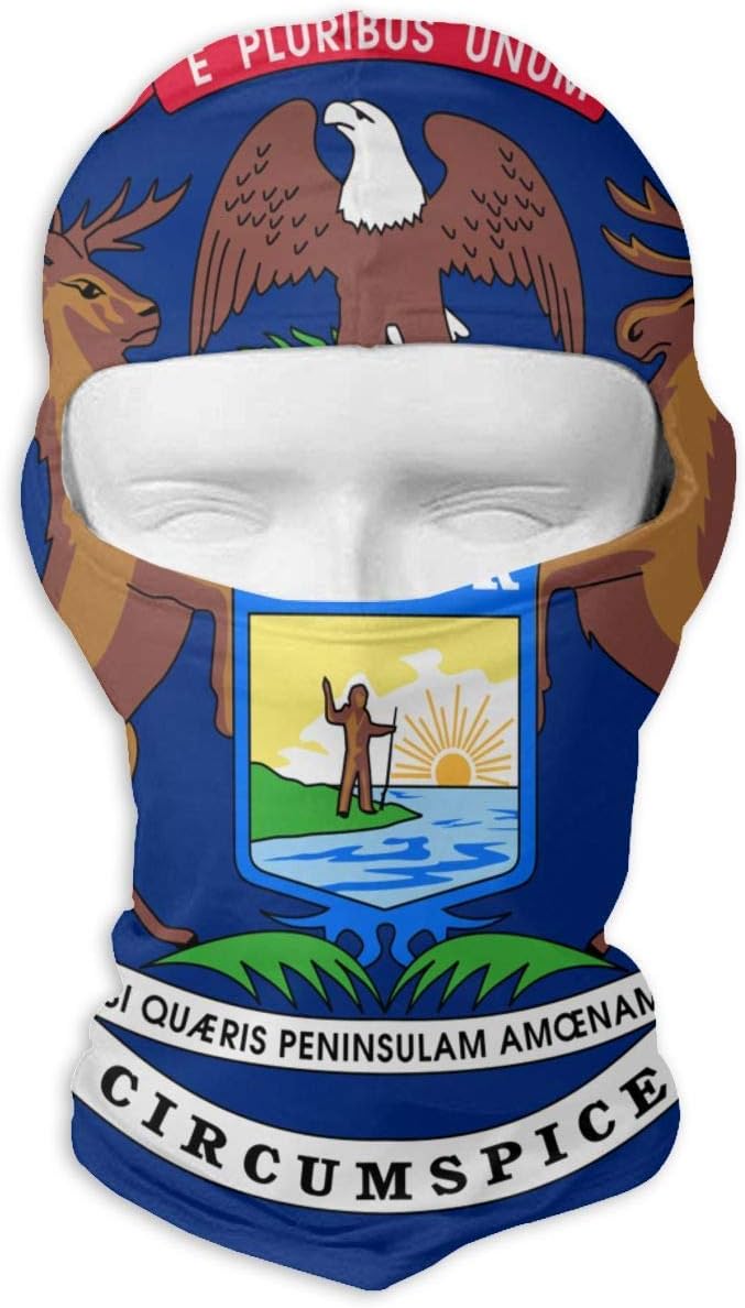 Michigan Flag Hood Motorcycle Cycling Fishing Face Mask