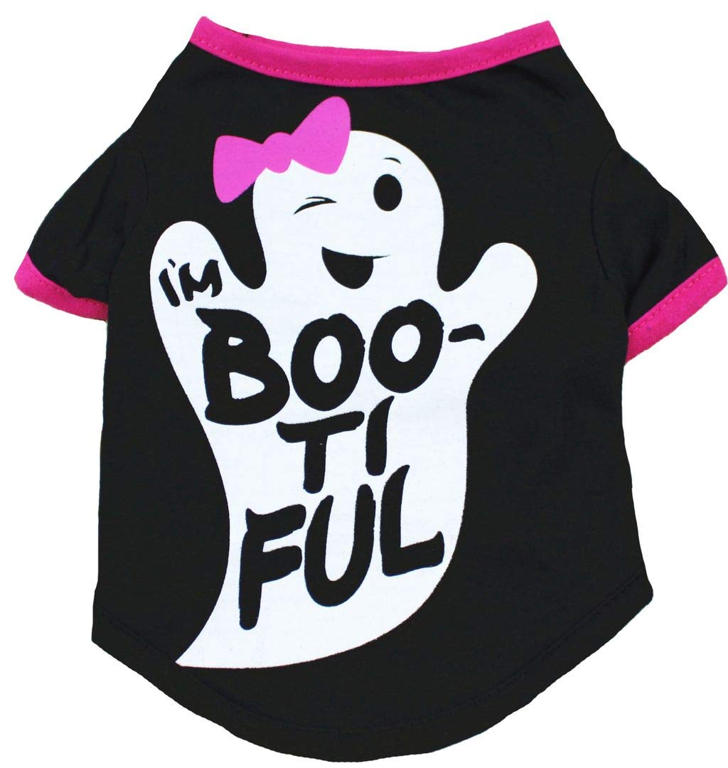 Photo 1 of Petitebella Halloween Theme Puppy Dog Shirt (Ghost, Large)