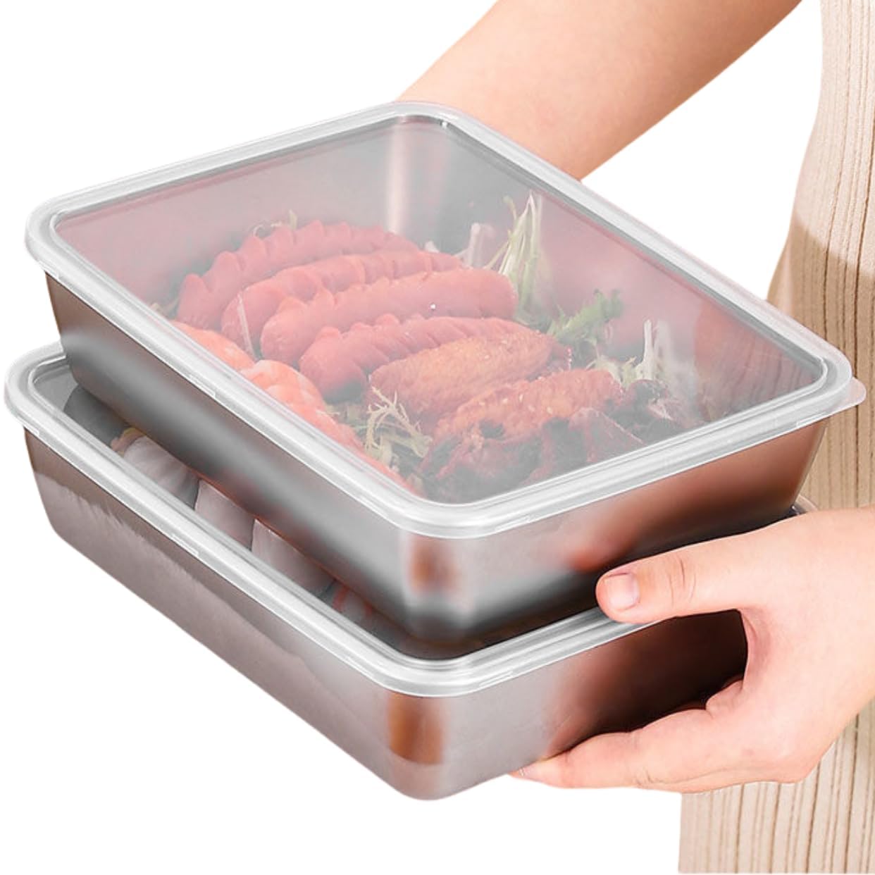 Photo 1 of MANHONGYU 2PCS Stainless Steel Meal Prep Containers, Stainless Steel Containers with Lids, Food Storage Containers Airtight, BPA Free
