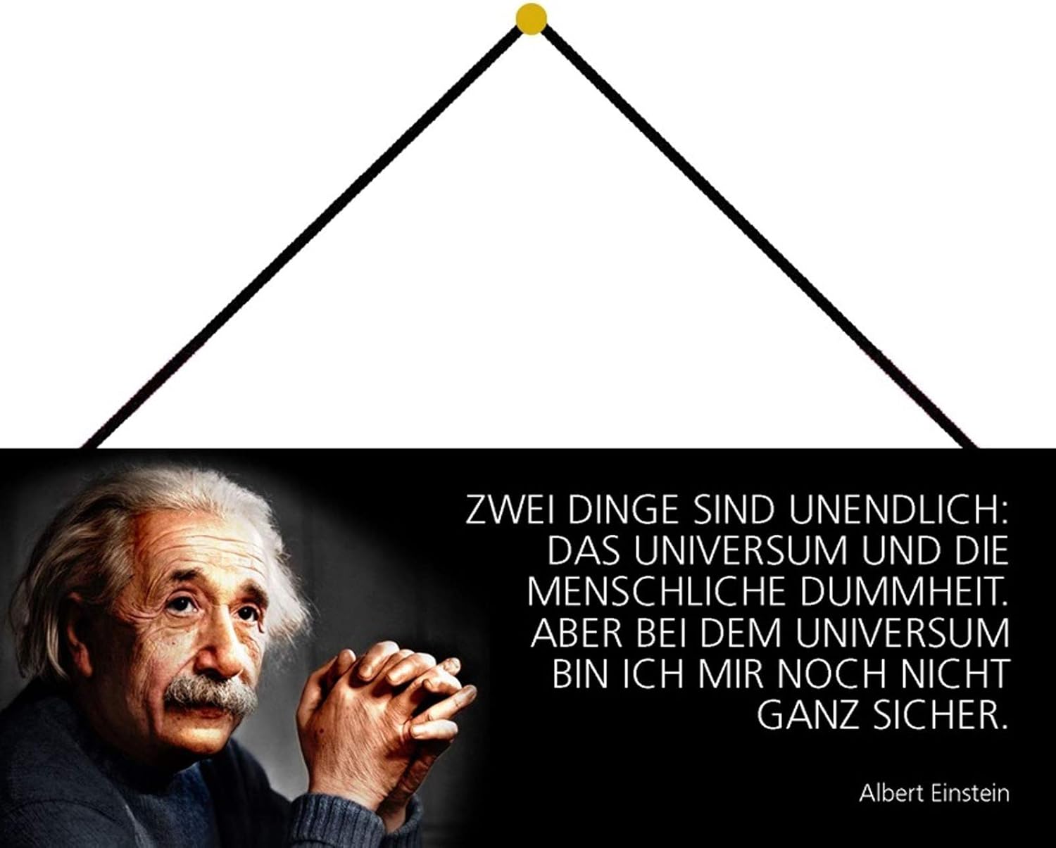 Albert Einstein Zwei Dinge sind unendlich: Das Universum und die menschliche Dummheit. Aber bei ...