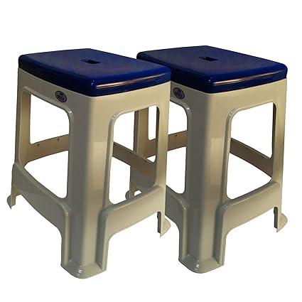 Nilkamal Plastic Stool Set Of 2 Blue Grey Amazon In Electronics