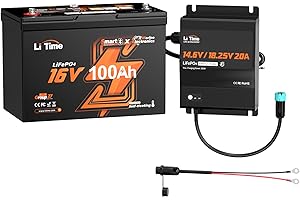 Litime Pro-Level Fish Finder Battery 16V 100Ah Lithium with Charger - Bluetooth 5.0 & Self-Heating | Powers Livescope, ActiveTarget, Mega Live | Compatible with Garmin, Lowrance, Humminbird