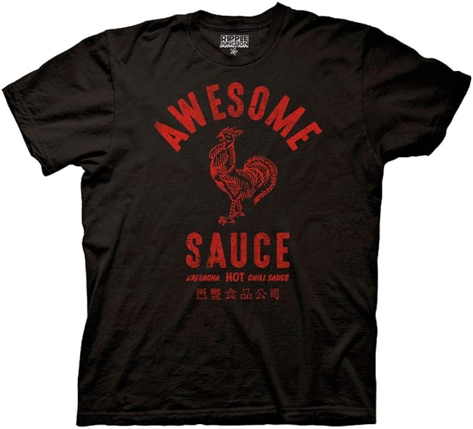 Ripple Junction Sriracha Erwachsene T Shirt Hot Sauce Awesome Sauce Rooster Schwarz 3x Gross Amazon De Bekleidung