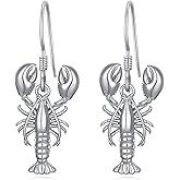 Crab/Mushroom/Lobster/Bat/Angler Fish/Tiger/Elephant/Jellyfish/Flamingo/Scorpion Earrings Dangling Sterling Silver Created Blue Opal Earrings Jewelry Gifts for Women Girls…