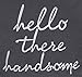 EURASIA DECOR Set of 2 Pcs Hello Handsome Good Morning Gorgeous Embroidered Square Accent Throw Pillow Cover - Gift for Wedding, Couple, Anniversary, Bedroom Decor - 18x18 Inches, Dark Grey