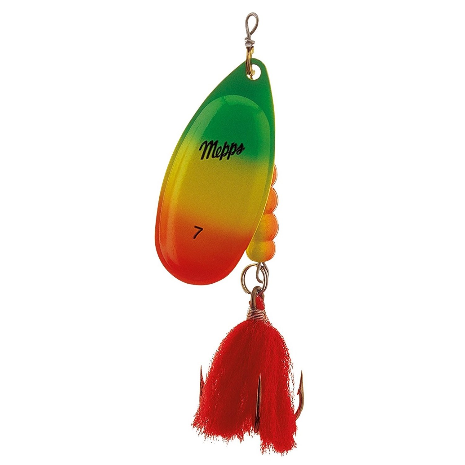 Mepps Aglia tiger wobbler, extra large, green, yellow, red, 30.0 g, size 7
