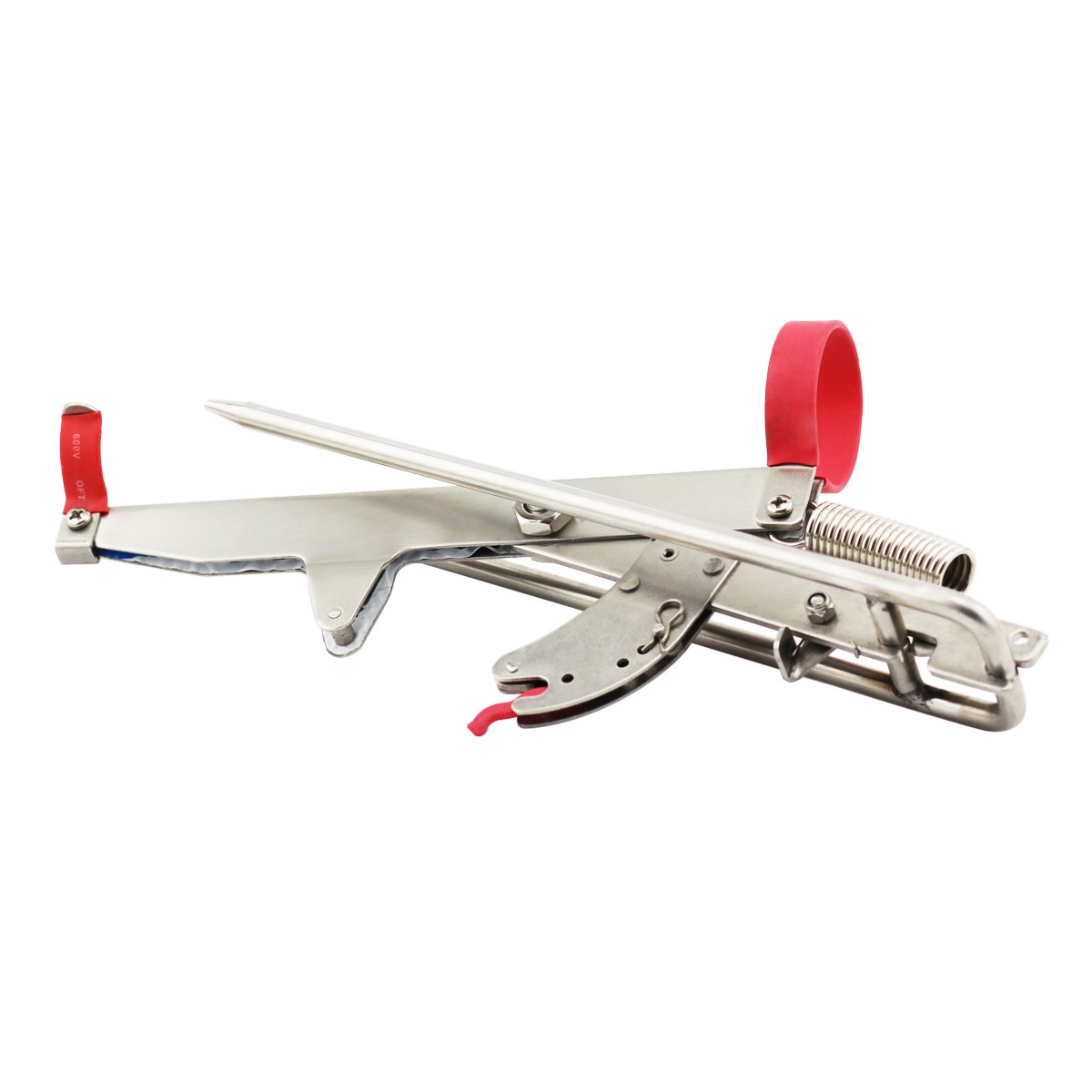 Automatic Spring Fishing Rod Holder for Ground Support Stand, Full Stainless Steel & Folding, Great for Bank Fishing on Lakes & Streams