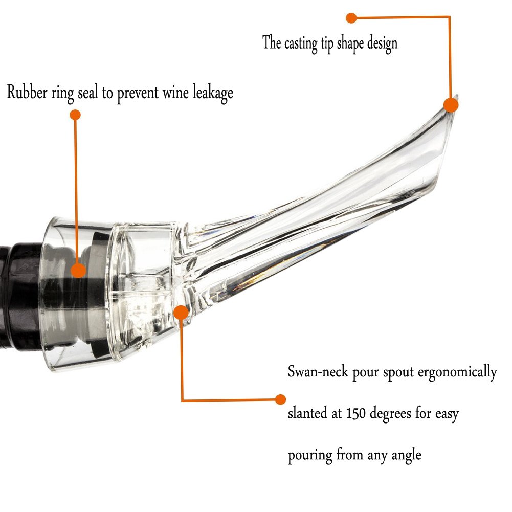 Censha Wine Aerator Diffuser Pourer Decanter Premium Aerating Pourer and Decanter Spout Wine Accessories with Gift Wine Stoppers