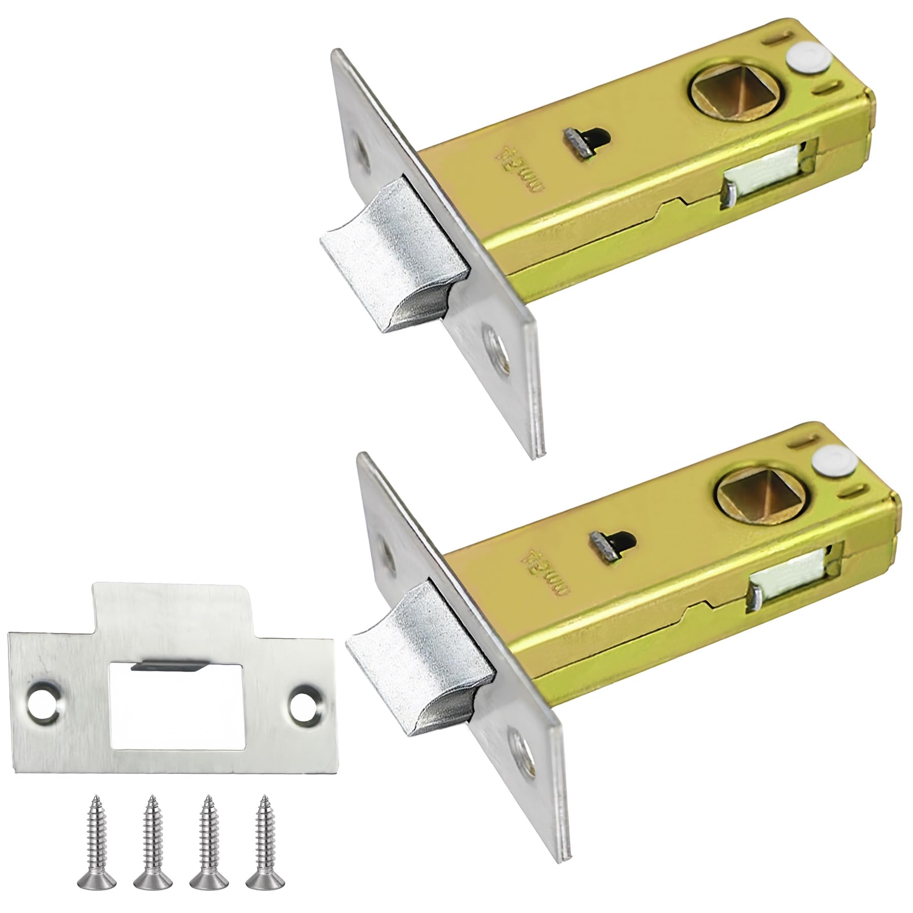 LEPEVNEY Flat Tubular Mortice Letch 45mm Stainless Steel Internal Door Latch Sprung Lever Door Handles 2PCS