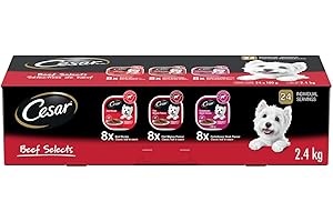 CESAR Classic Loaf in Sauce Adult Wet Dog Food Beef Selects Variety Pack, 24x100g Trays