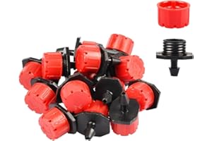 PRUNkuar 100Pcs 360 Degree Adjustable Irrigation Drippers Sprinklers, 1/4 Inch Emitters Drip for Watering System