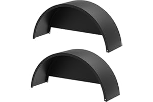 Trailer Fenders Single Axle for 14”-16” Wheels, 32”L x 9”W x 15”H Steel Diamond Plate Fenders with Backs, Replacement for Uti