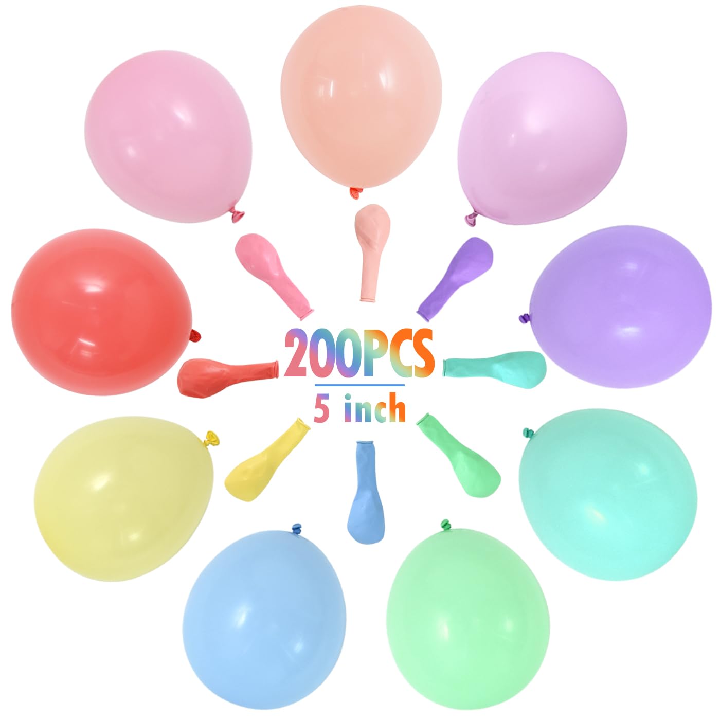 200pcs Multicolored Pearl Balloons 5 Inch Mini Assorted Colour Macaron Mixed Colored Latex Balloons for Birthday Wedding Engagement Anniversary Christmas Party Decoratios (for Ages 18 and Up Only)
