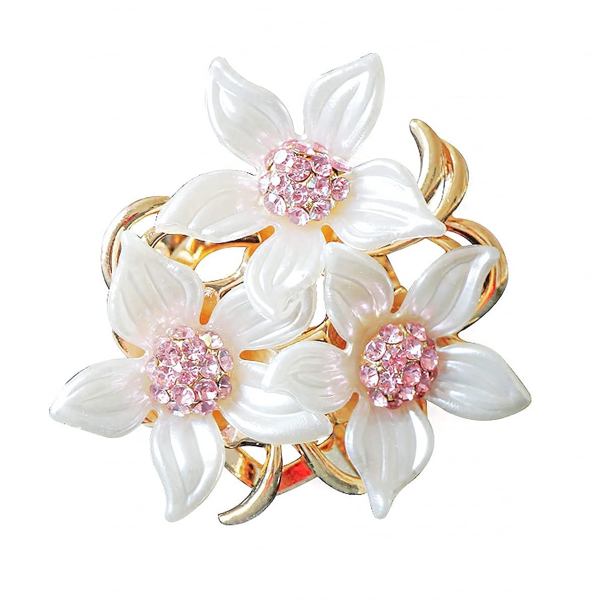 Merdia Elegant Flower Crystal Brooch Pin for Women Girls 17.5g