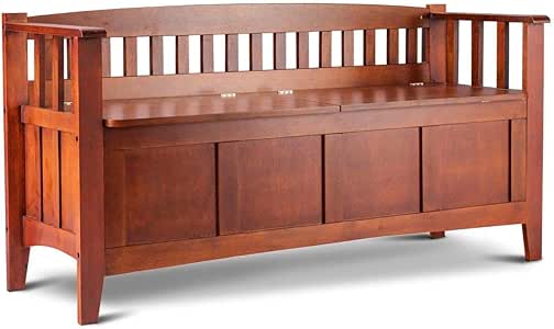 Banco de madera de pino maciza resistente para almacenamiento en la