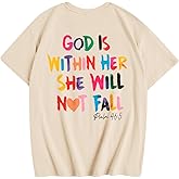 Sulayesh Girls Cute Christian Shirts God is Within Her T Shirt Kids Jesus Faith Bible Verse Graphic God Tees Tops