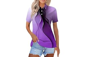 SHUSUEN Polo Shirts for Women Short Sleeve Collared Work Tshirts Business Casual Button Down Blouses Summer Trendy Tops 2024