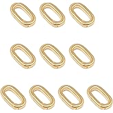 YUYUDEHM 18K Gold Oval Necklace Clasps, Spring Clasp Connector, Keychain Clasps Connector, for Jewelry DIY Craft Making (Small)