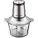 Food Chopper 8-Cup Food Processor by Homeleader, 2L BPA-Free Glass Bowl Blender Grinder for Meat, Vegetables, Fruits and Nuts