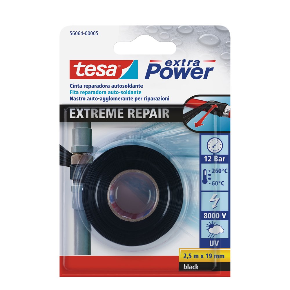 Cinta De Reparación Autosoldante Extreme Repair 2, 5m x 19mm Negro
