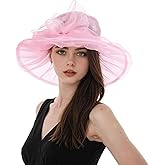 Litter Star Derby Hats for Women 2025 Women's Elegant Organza Fascinator Sun Hat for Church, Tea Party, Weddings Hats