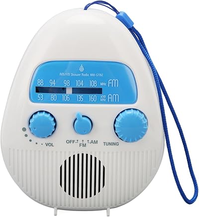 Jectse Portable Rechargeable Shower Radio Waterproof AM/FM Speaker Battery