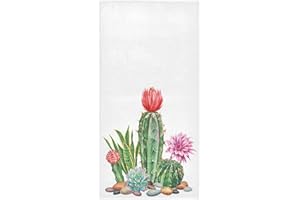 Vdsrup Tropical Cactus Hand Towels Cacti Succulent Flowers Face Towel Soft Thin Guest Towel Portable Kitchen Tea Towels Dish Washcloths Bath Decorations Housewarming Gifts 16 X 30 in
