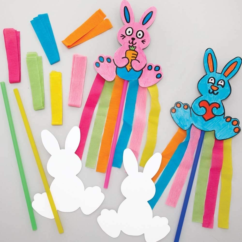 Baker Ross Easter Bunny Wands - Pack of 8, Easter Crafts, Craft for Kids (AX752)