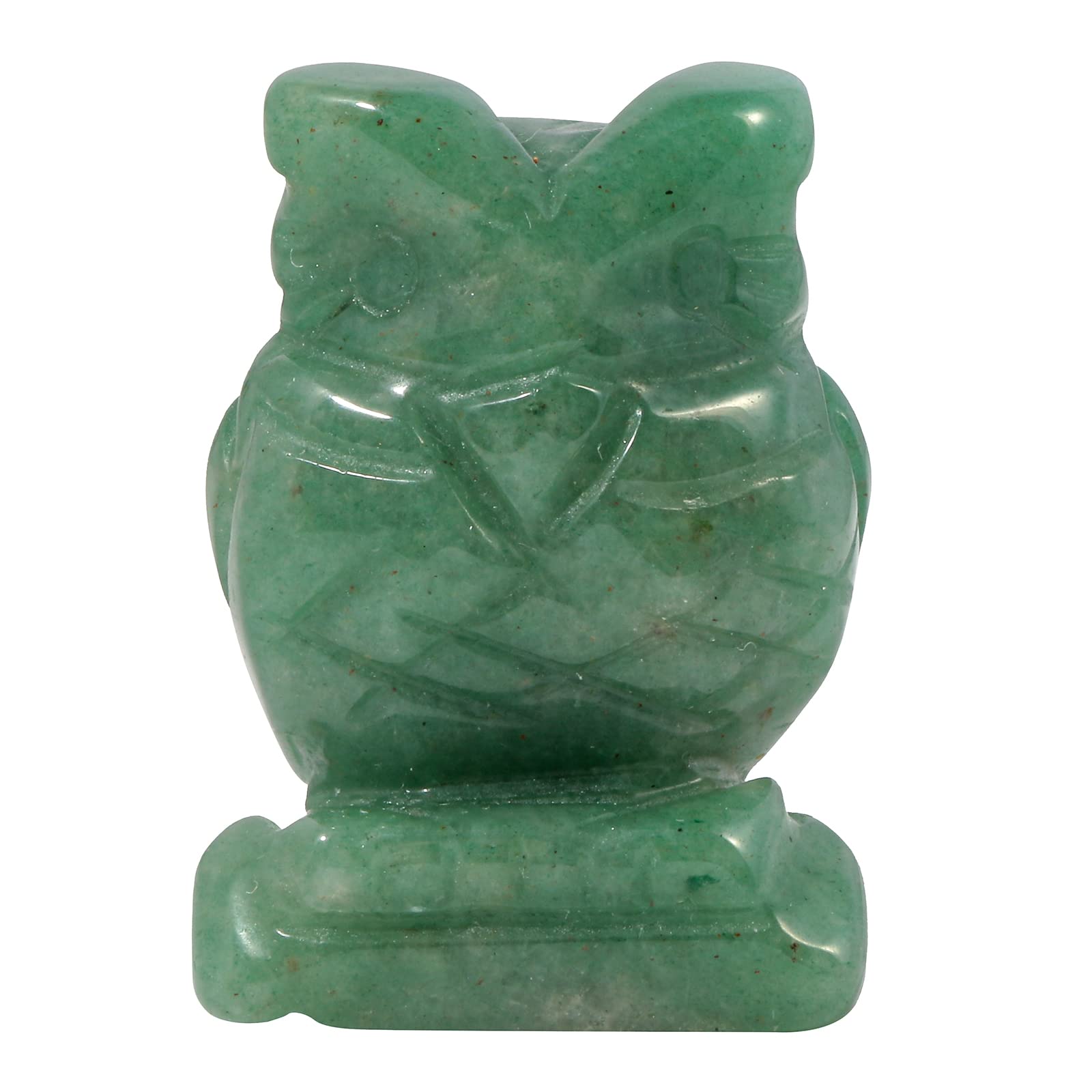 Lovionus89 Natural Green Aventurine Owl Bird Statue, Hand Carved Healing Crystal Animal Figurines Home Decoration 1.5 inches โ image 1