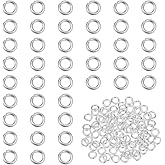 PH PandaHall 100pcs 925 Sterling Silver Plated Jump Rings, 3mm Open Jump Rings Brass Jewelry Connector Ring 22 Gauge Unsoldered O Ring for Earrings Bracelets Necklaces Chain Choker DIY Craft Making