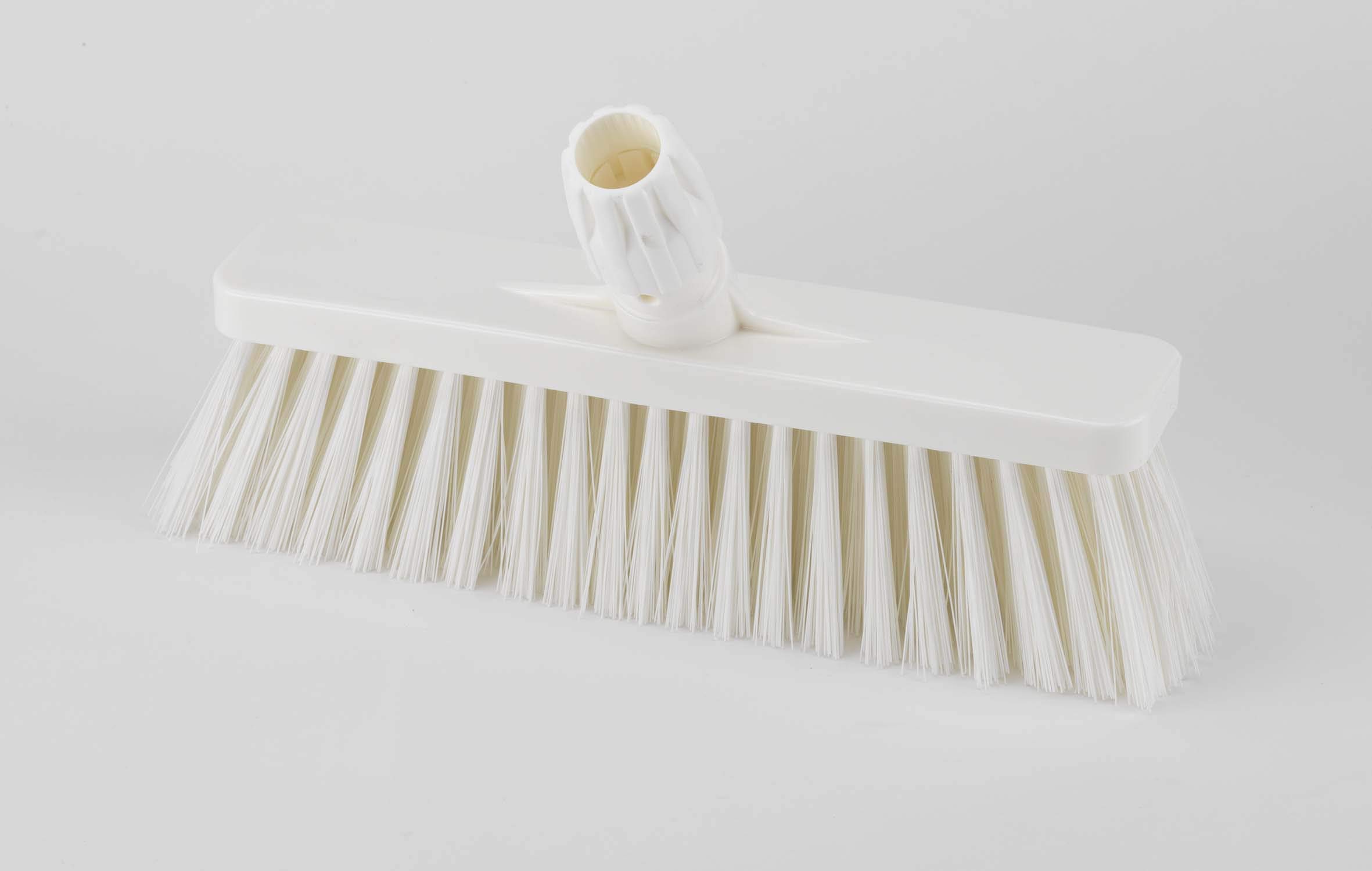 Aricasa Hygiene Products - cod. 1038WT - Slanted Broom with Ferrule cm 30 for Food Use - White - Hard Fiber