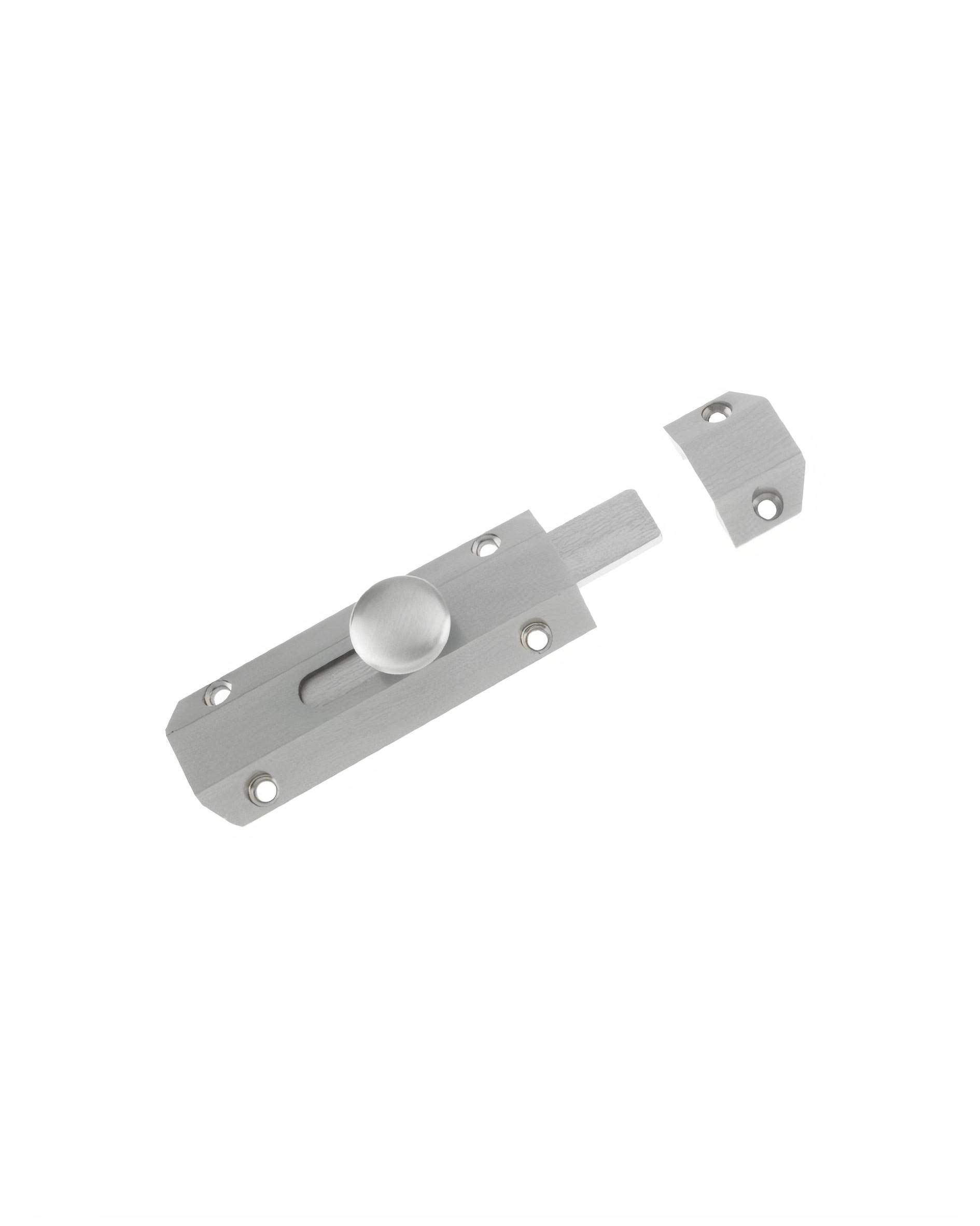 Carlisle Brass - 102mm (4") Heavy Duty Sliding Surface Door Lock Bolt for Internal Latch Doors and External Doors and Windows (Satin Chrome)