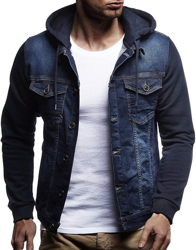 Chaqueta Vaquera De Primavera Otoño Hombre Y para Modernas Casual Chaqueta Vaquera con Capucha Chaqueta Vaquera De Primavera Otoño Hombre Y para Modernas Casual Chaqueta Vaquera con Capucha